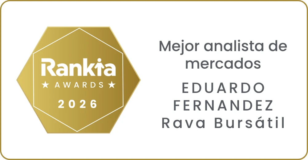Sello Premios Rankia 2026: mejor analista de mercados, Eduardo Fernández, Rava Bursátil